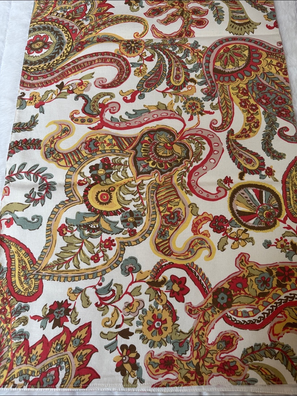 Pottery Barn Paisley Print Table Runner 18"x84" NWOT